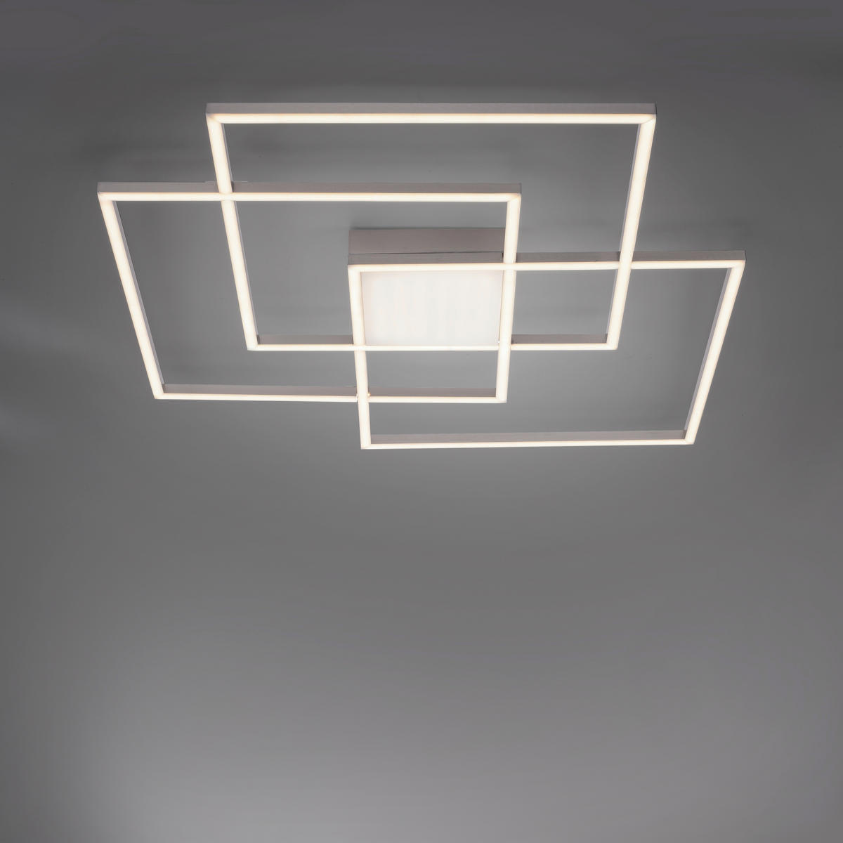LED-DECKENLEUCHTE 75/75/6 cm   - Silberfarben, Design, Kunststoff/Metall (75/75/6cm)