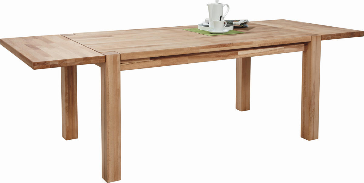 ESSTISCH Kernbuche massiv rechteckig Buchefarben  - Buchefarben, KONVENTIONELL, Holz (160-240/90/76cm) - Linea Natura