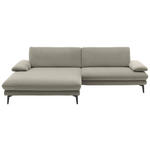 ECKSOFA  in Velours Platinfarben  184/284 cm  - Platinfarben/Schwarz, Design, Textil/Metall (184/284cm) - Dieter Knoll