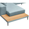 ECKSOFA  in Leinwand Hellblau  271/318 cm  - Schwarz/Hellblau, Design, Textil/Metall (271/318cm) - Belluti