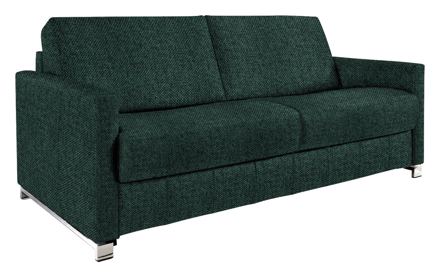 SCHLAFSOFA in Textil Waldgrün  - Waldgrün/Chromfarben, Design, Textil/Metall (185/84/100cm) - Bali