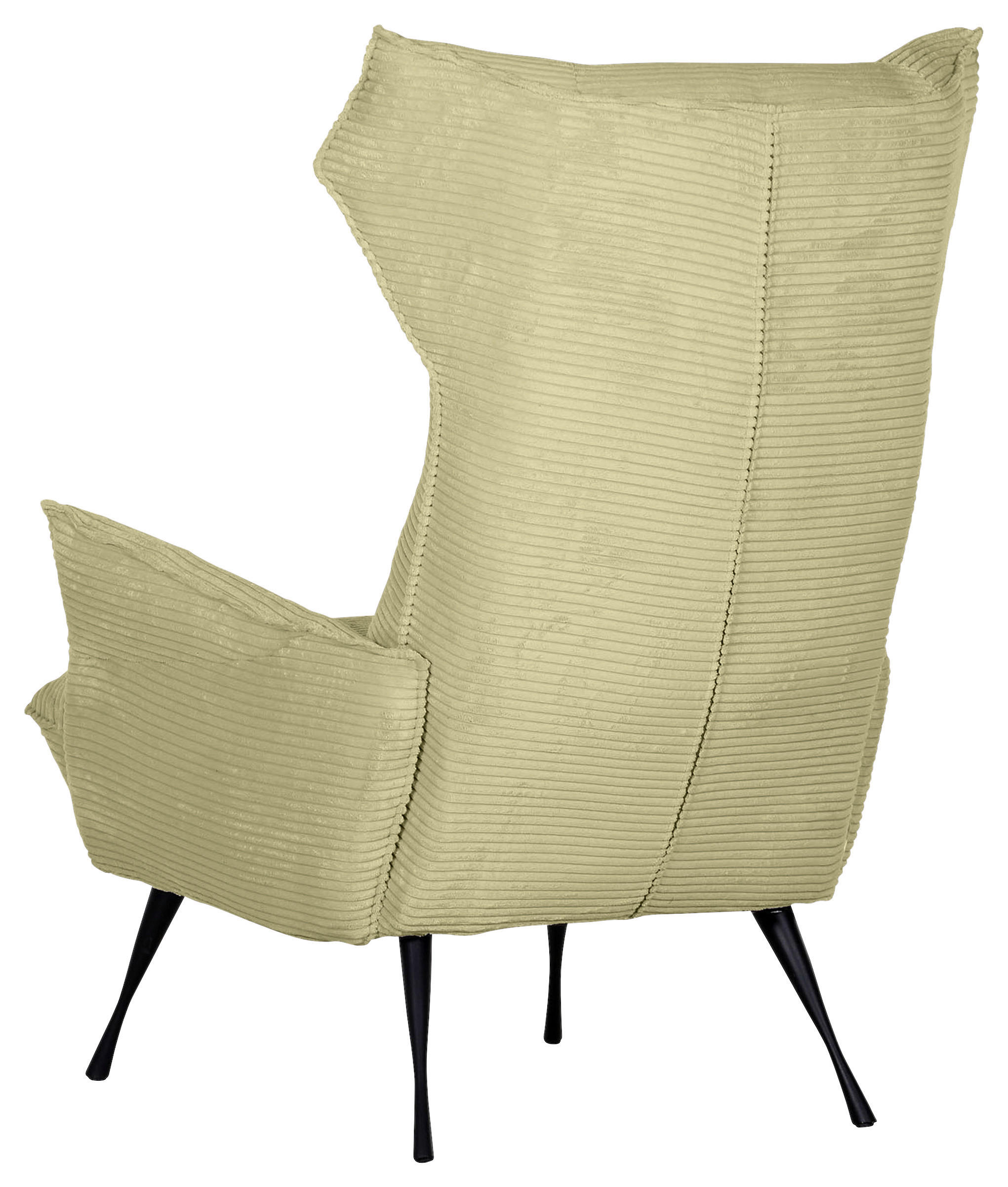 OHRENSESSEL in Cord Hellgrün  - Schwarz/Hellgrün, Konventionell, Textil/Metall (83/110/92cm) - MID.YOU