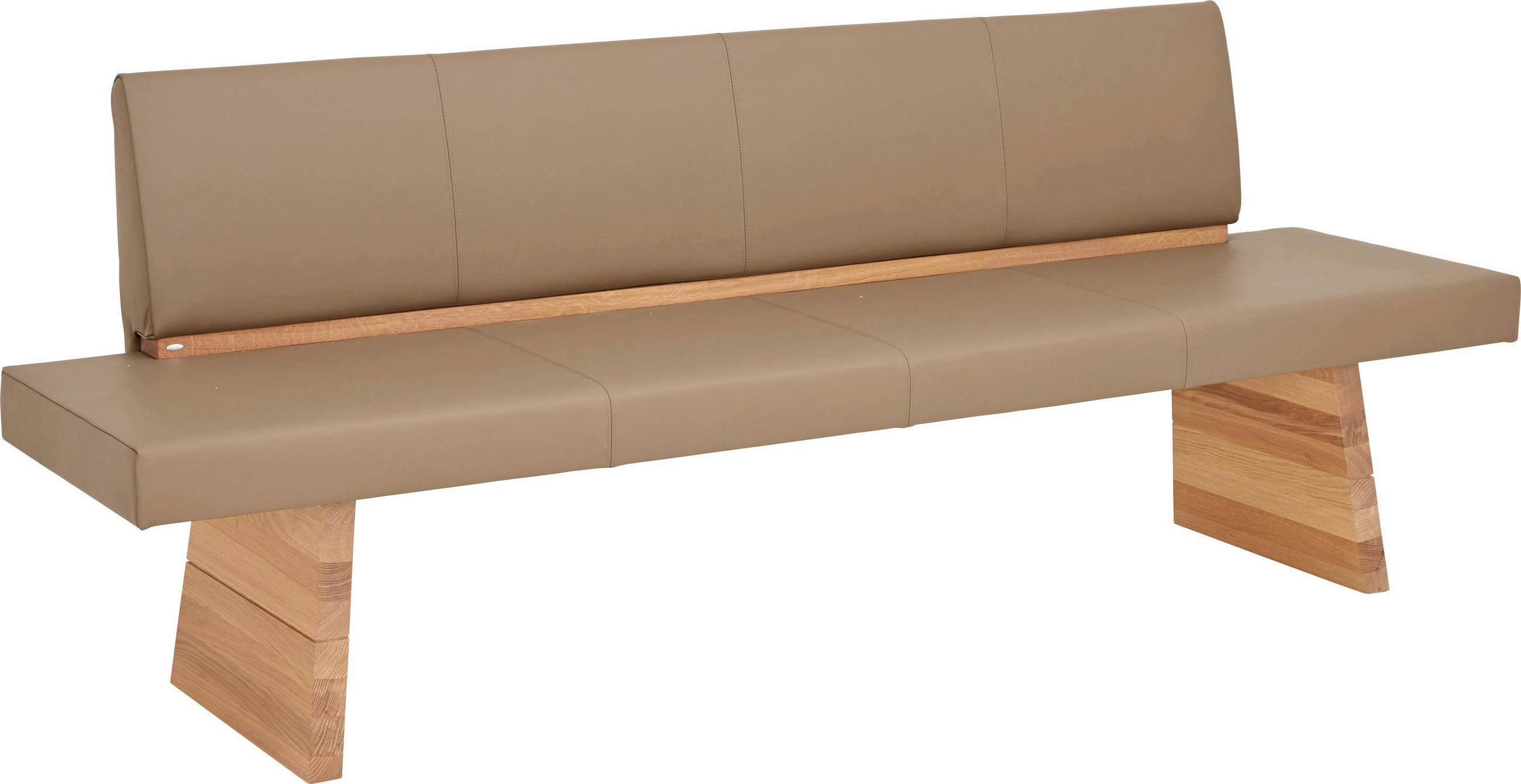 Sitzbank 200/88/59 cm in Grau, Eichefarben