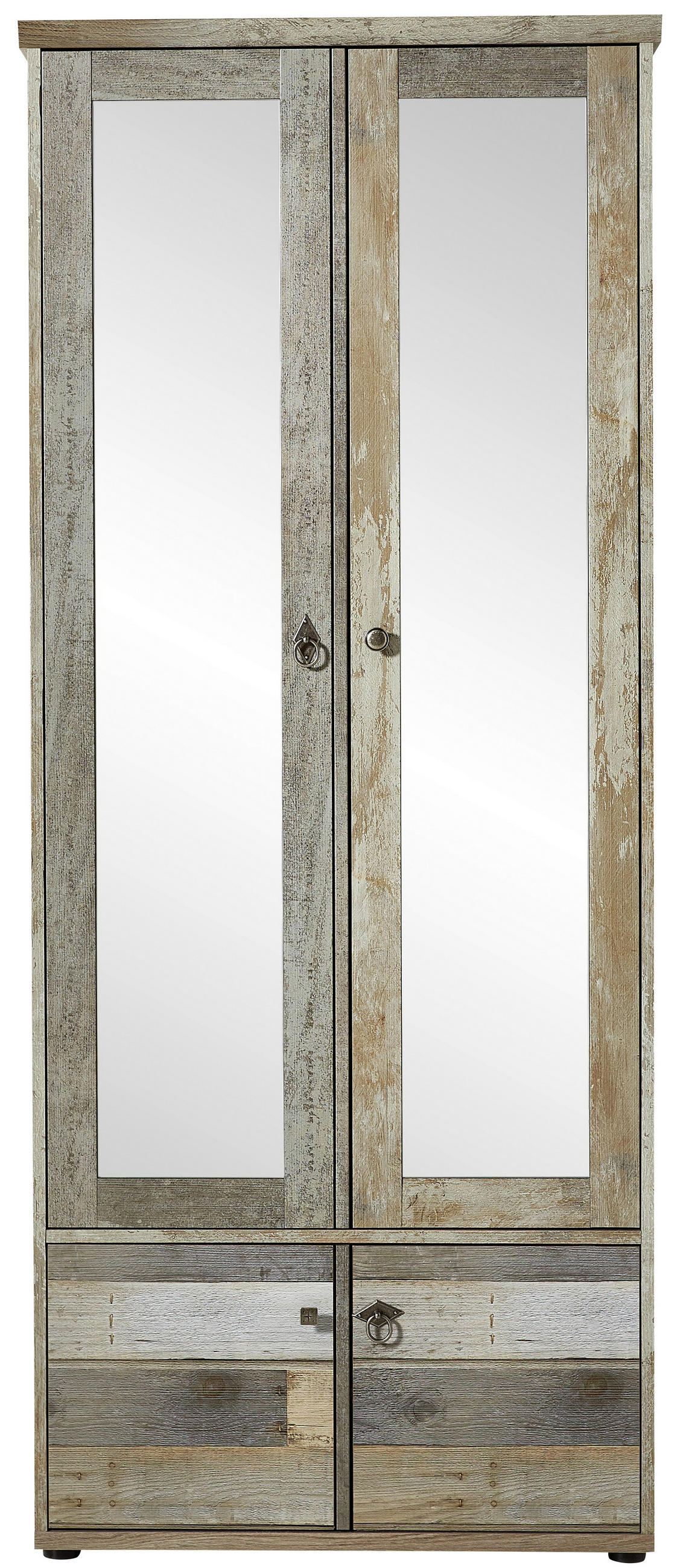 GARDEROBENSCHRANK 78/188/40 cm - Zinkfarben, Trend, Glas/Holzwerkstoff (78/188/40cm)