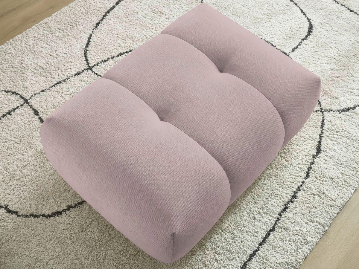 HOCKER FUJI  Leinenoptik Rosa  - Schwarz/Rosa, MODERN, Kunststoff/Textil (112/44/80cm)