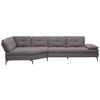 ECKSOFA in Flachgewebe Anthrazit  159/344 cm  - Anthrazit/Schwarz, Design, Textil/Metall (159/344cm) - Chilliano