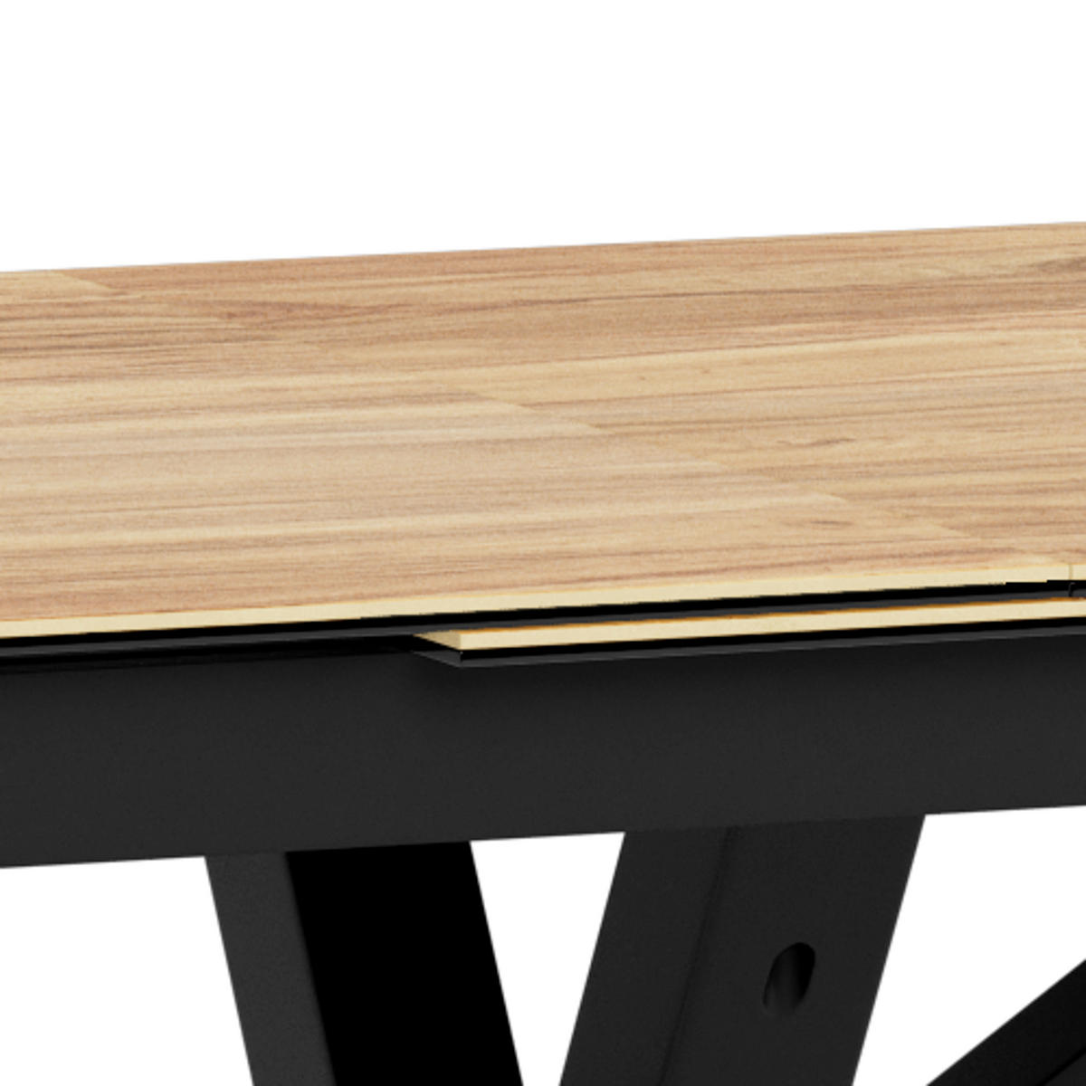 ESSTISCH in Metall, Glas, Keramik 168-210/90/76 cm  - Eichefarben/Schwarz, MODERN, Glas/Keramik (168-210/90/76cm) - MID.YOU