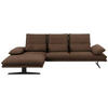 ECKSOFA Braun Mikrofaser  - Schwarz/Braun, Design, Textil/Metall (164/291cm) - Chilliano