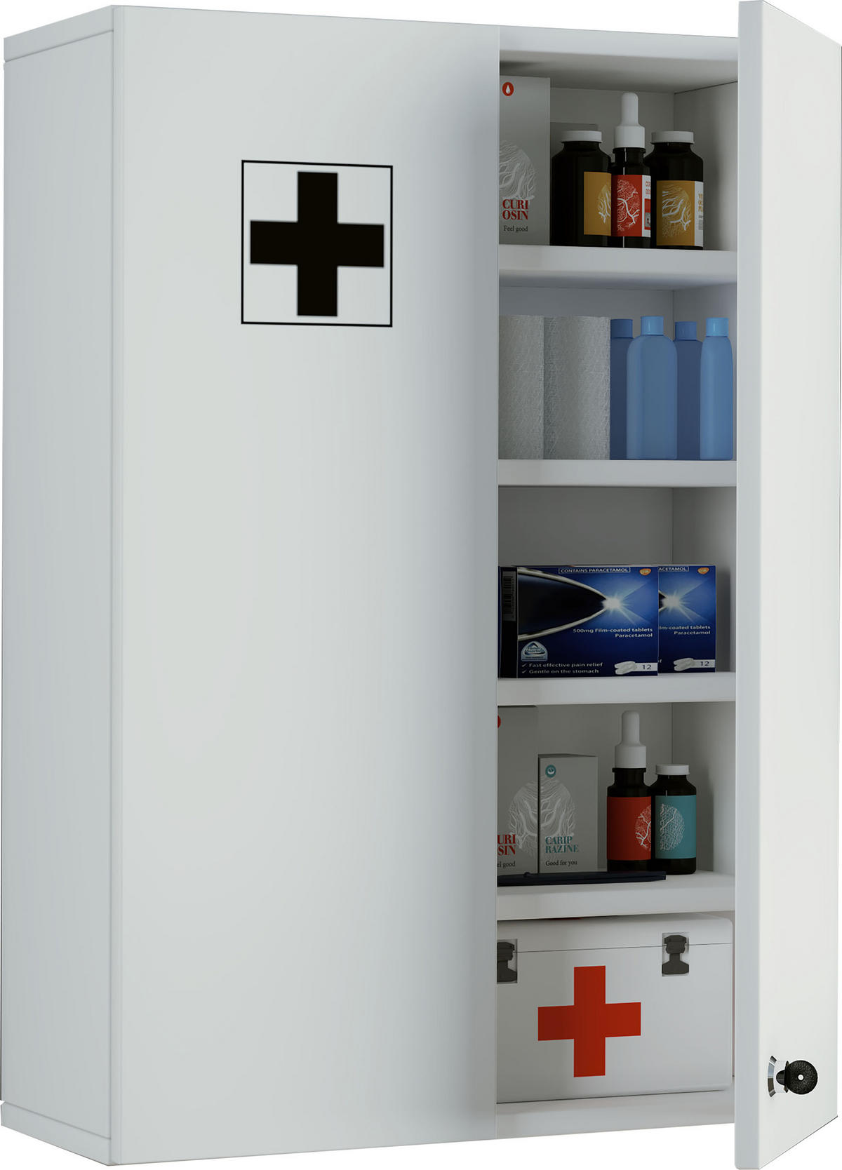 MEDIZINSCHRANK 50/70/20 cm  - Weiß, Basics, Holzwerkstoff (50/70/20cm) - MID.YOU