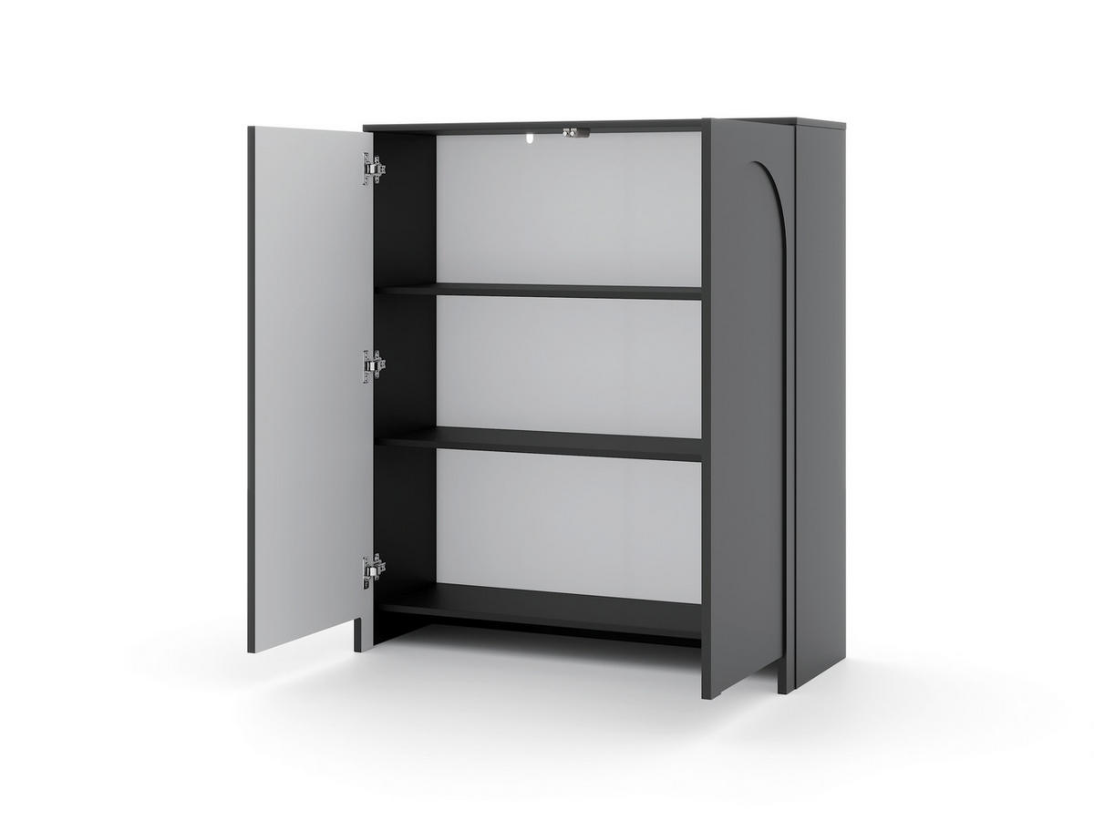 KOMMODE  in 100/117/35 cm  - Schwarz, Design, Holzwerkstoff (100/117/35cm) - MID.YOU