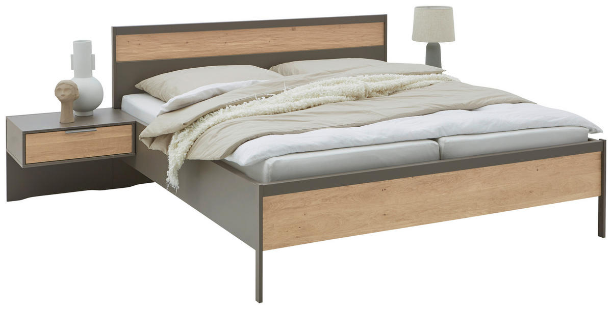 BETT 160/200 cm  in Anthrazit, Eichefarben   - Eichefarben/Anthrazit, Konventionell, Holz/Holzwerkstoff (160/200cm) - Dieter Knoll