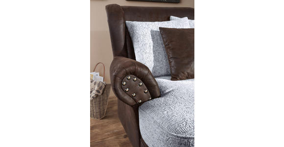 XXL-SESSEL - Dunkelbraun/Hellgrau, ROMANTIK / LANDHAUS, Holz/Textil (125/102/138cm) - Landscape