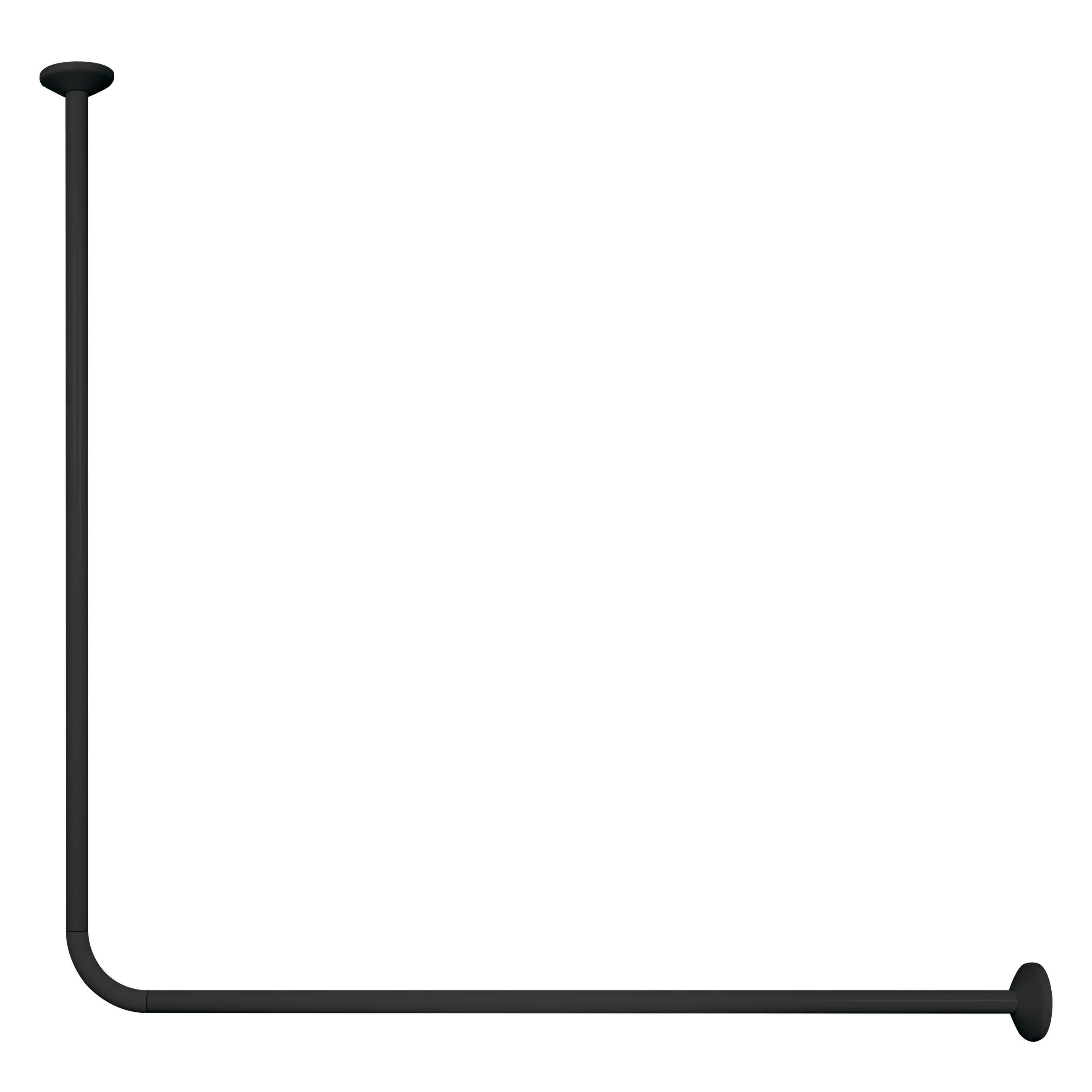 DUSCHVORHANGSTANGE MAGIC 90 cm  - Schwarz, Basics, Metall (90cm) - Spirella