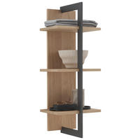 WANDREGAL 38,4/115,2/33 cm  - Eichefarben/Graphitfarben, Natur, Holz (38,4/115,2/33cm) - Valdera