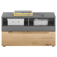 Garderobenbank Petra - Eichefarben/Anthrazit, Design, Kunststoff (80/130/36cm) - Livetastic