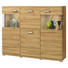 HIGHBOARD foliert Eichefarben - Eichefarben/Alufarben, Design, Glas/Holzwerkstoff (150/120,4/37,2cm) - Set one by Musterrin