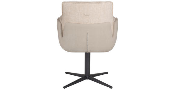 ARMLEHNSTUHL in Eisen Samt, Mikrofaser - Beige/Schwarz, Design, Textil/Metall (63/85/64cm) - Novel