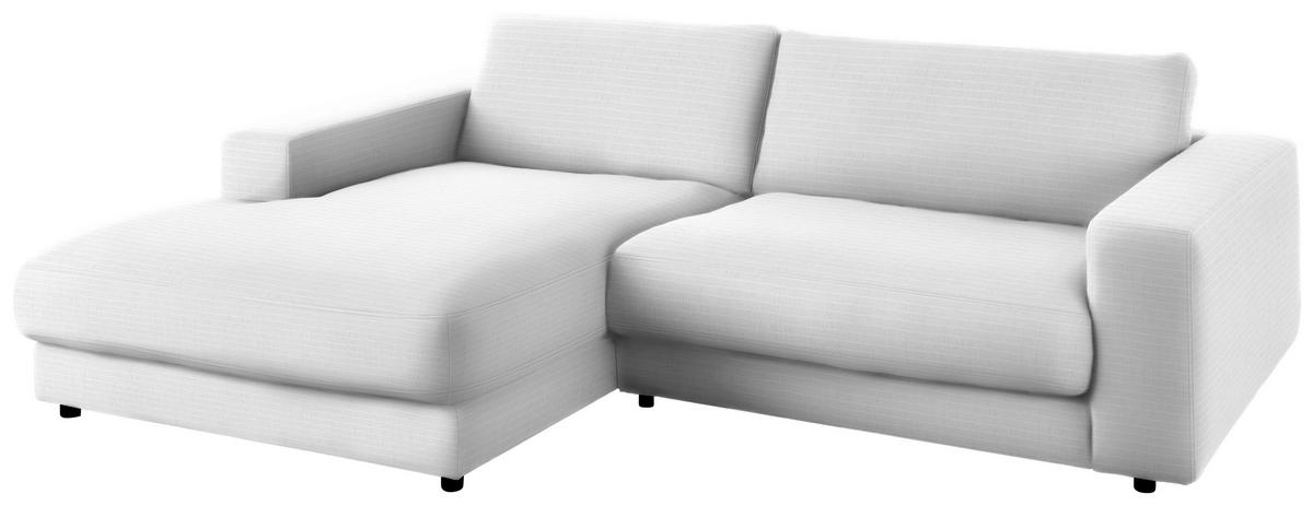 ECKSOFA in Chenille Weiß  190/270 cm  - Schwarz/Weiß, Design, Kunststoff/Textil (190/270cm) - Lomoco