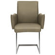 ARMLEHNSTUHL  in Stahl Mikrofaser  - Edelstahlfarben/Grün, Design, Holzwerkstoff/Textil (63/91/60cm) - Dieter Knoll