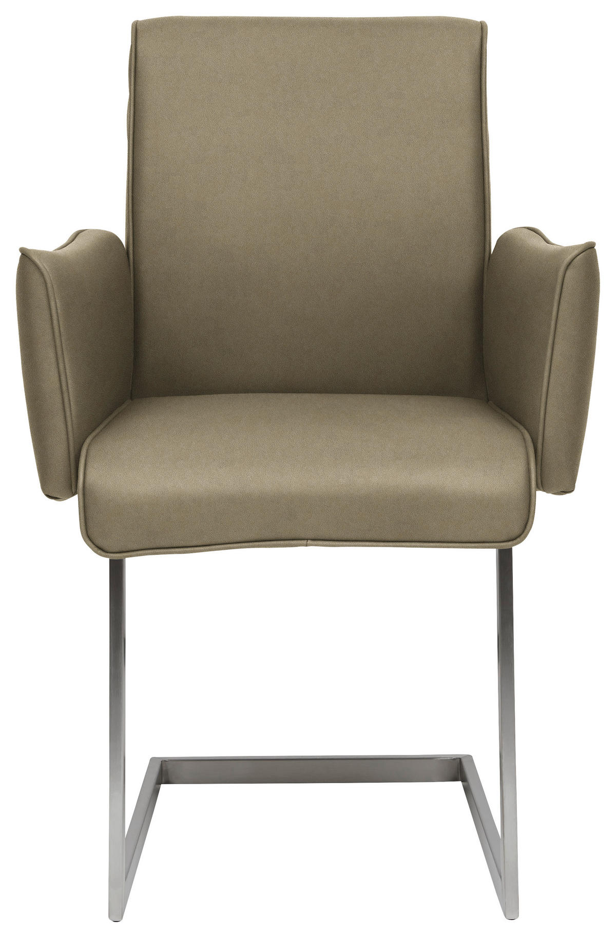 ARMLEHNSTUHL  in Stahl Mikrofaser  - Edelstahlfarben/Grün, Design, Holzwerkstoff/Textil (63/91/60cm) - Dieter Knoll