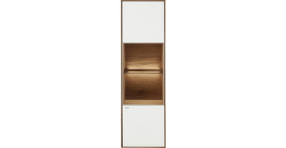 HÄNGEELEMENT Kerneiche vollmassiv Weiß, Eichefarben - Eichefarben/Weiß, Design, Glas/Holz (40,5/136,5/39cm) - Valnatura