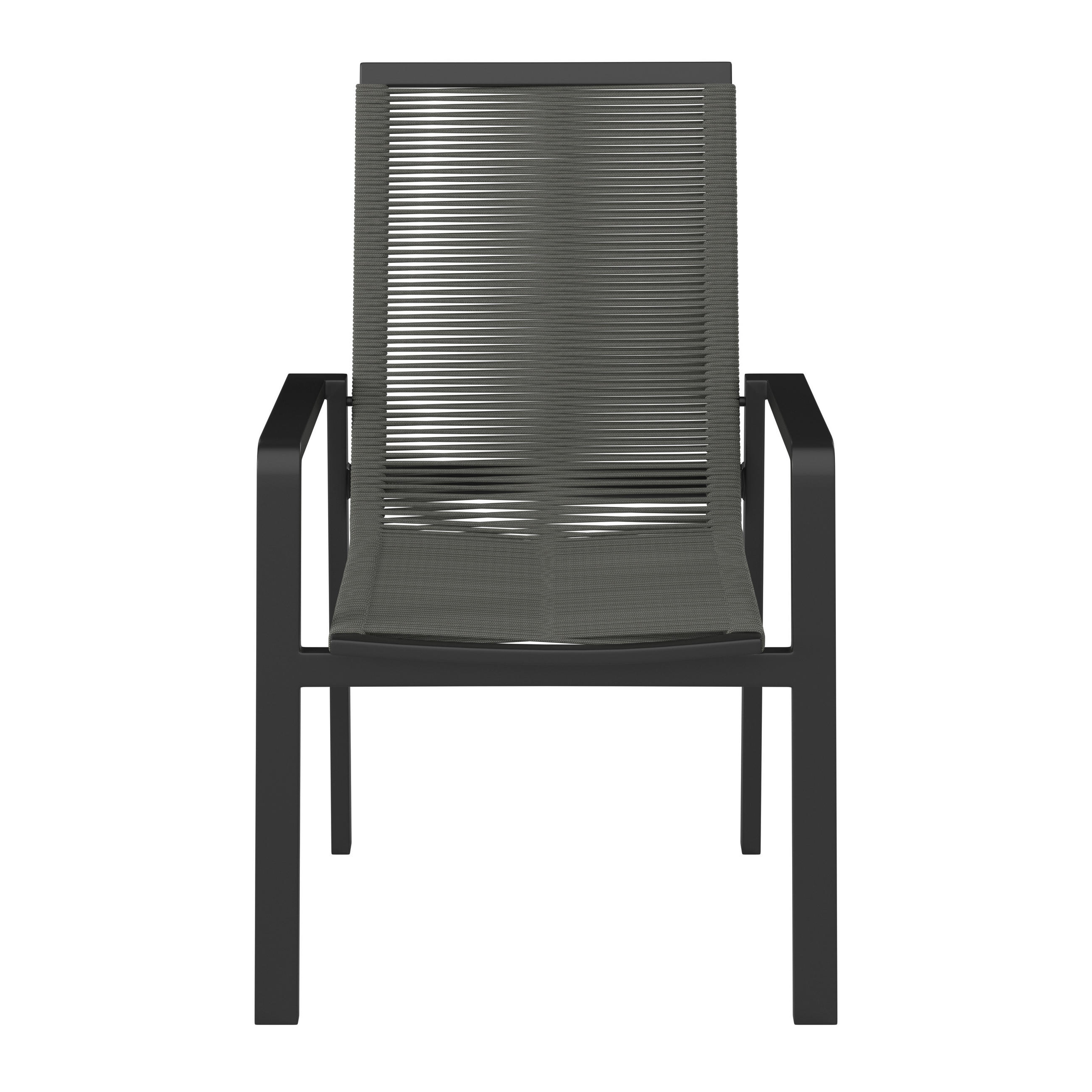 RAKÁSOLHATÓ KAROSSZÉK fém, műanyag szürke, fekete  - fekete/szürke, Konventionell, műanyag/fém (58/90/60cm) - Ambia Garden