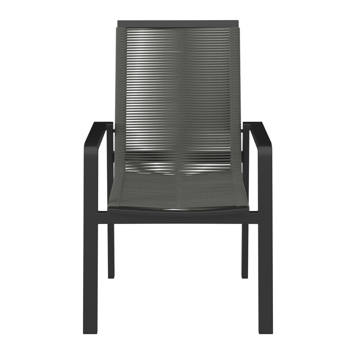 RAKÁSOLHATÓ KAROSSZÉK fém, műanyag szürke, fekete  - fekete/szürke, Konventionell, műanyag/fém (58/90/60cm) - Ambia Garden