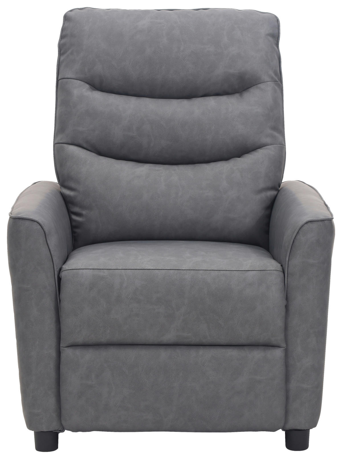 FERNSEHSESSEL in Lederlook Grau  - Schwarz/Grau, Konventionell, Textil/Metall (76/105/88cm) - MID.YOU