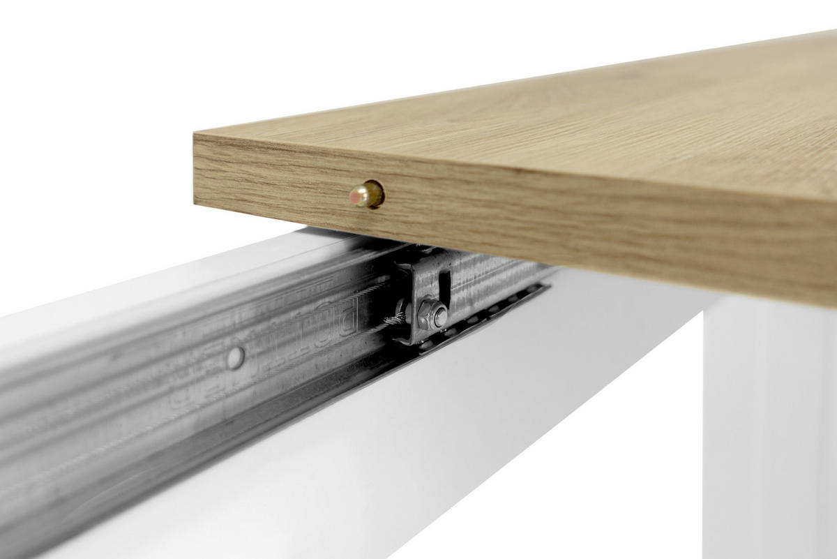 ESSTISCH in Holzwerkstoff 160/90/75 cm  - Weiss/Eichefarben, Konventionell, Holzwerkstoff (160/90/75cm) - MID.YOU