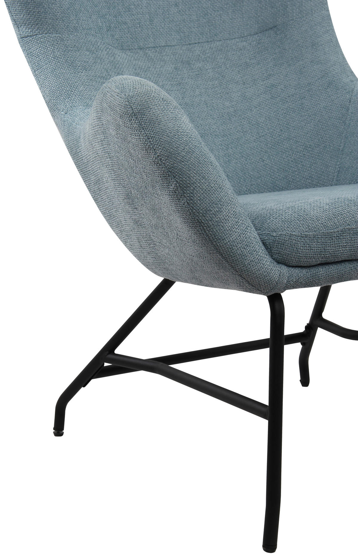 SESSEL in Bouclé Hellblau  - Schwarz/Hellblau, MODERN, Textil/Metall (77/106.5/84cm) - Livetastic