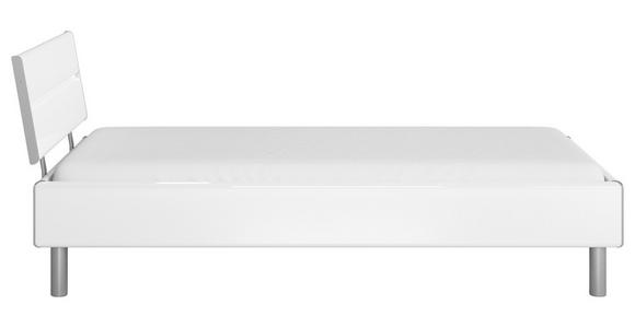 BETT 90/200 cm  in Weiß Hochglanz  - Weiß Hochglanz/Alufarben, Design, Holzwerkstoff/Metall (90/200cm) - Carryhome