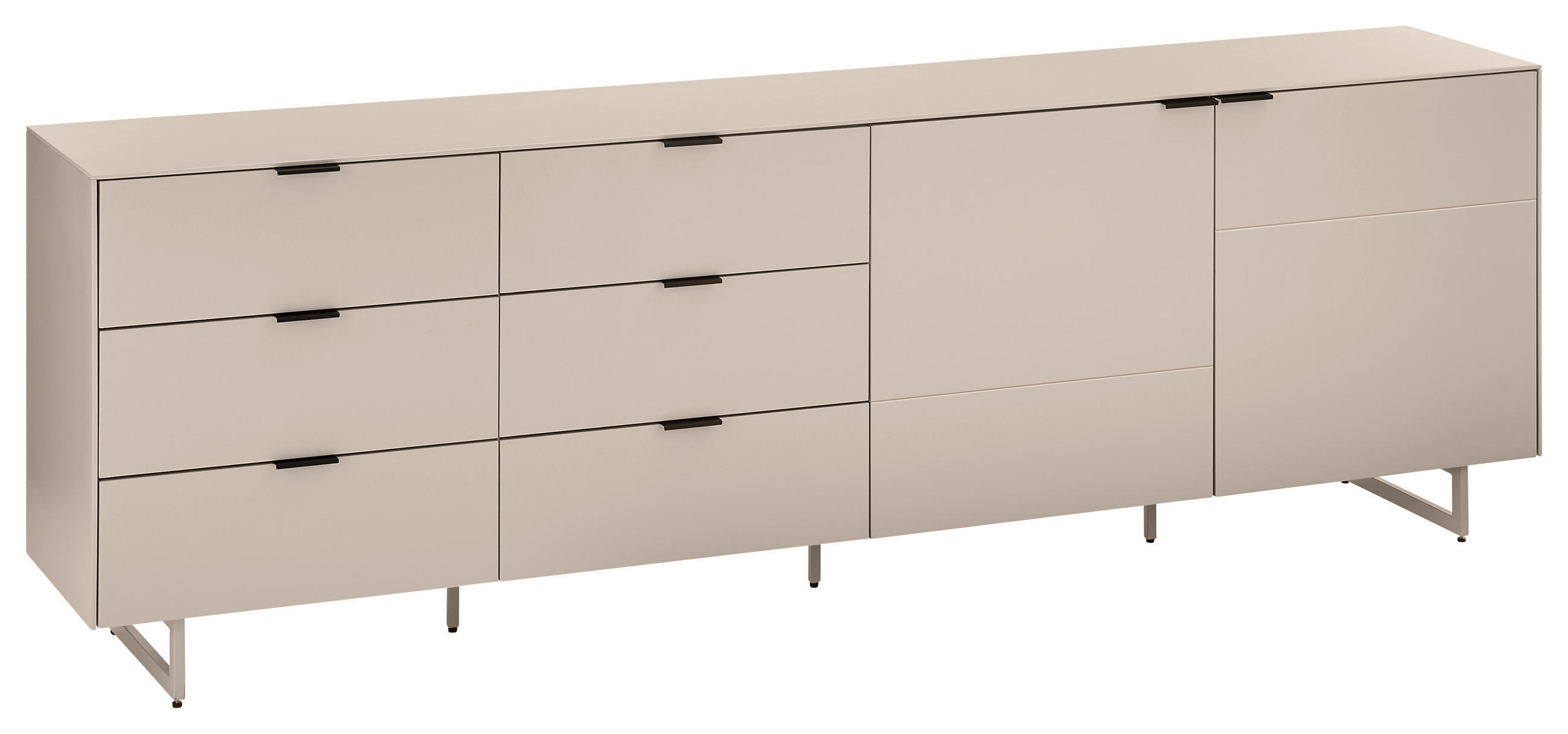 Carryhome Tv-Element Schwarz, Kaschmir 220x70x38 cm