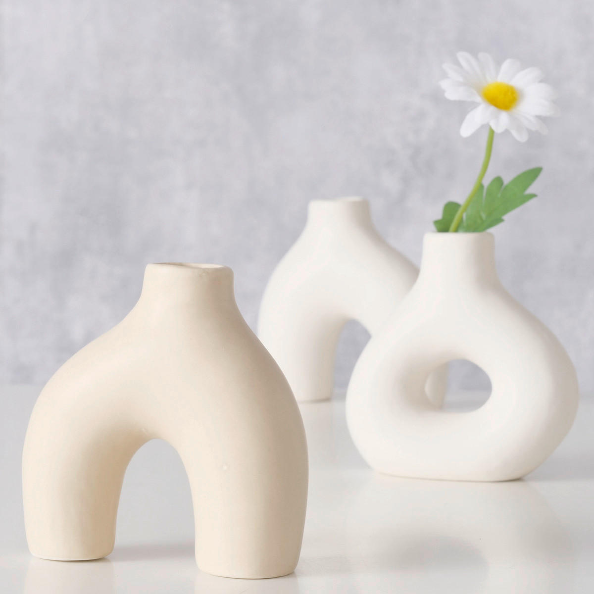 VASE 10 cm  - Beige/Weiß, Basics, Keramik (10/3,5/10cm) - Boltze Home