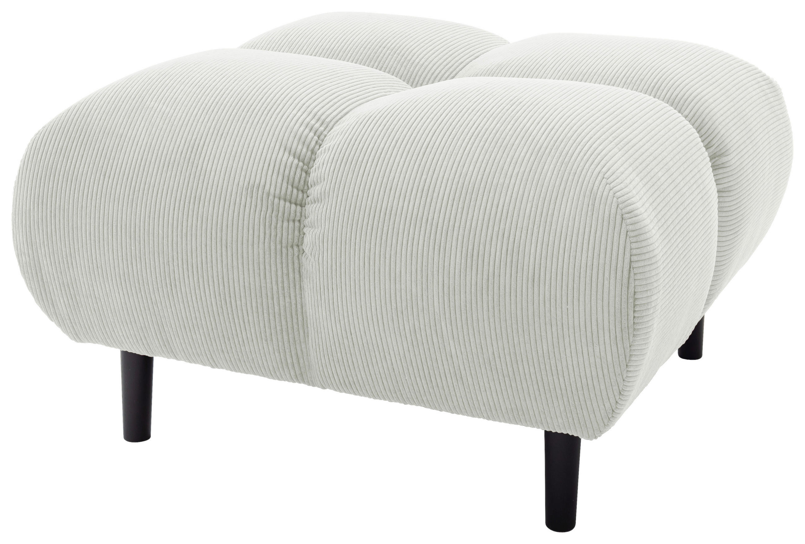 HOCKER Textil Weiss  - Weiss/Schwarz, Modern, Holz/Textil (73/41/73cm) - Pure Home Lifestyle