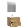BADEZIMMER 3-teilig  in 60 cm  - Honigeiche/Alufarben, MODERN, Keramik/Holzwerkstoff (60cm) - MID.YOU