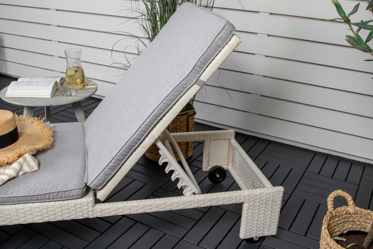 SONNENLIEGE 60/32/196 cm  - Weiß, KONVENTIONELL, Kunststoff (60/32/196cm) - Gardenson