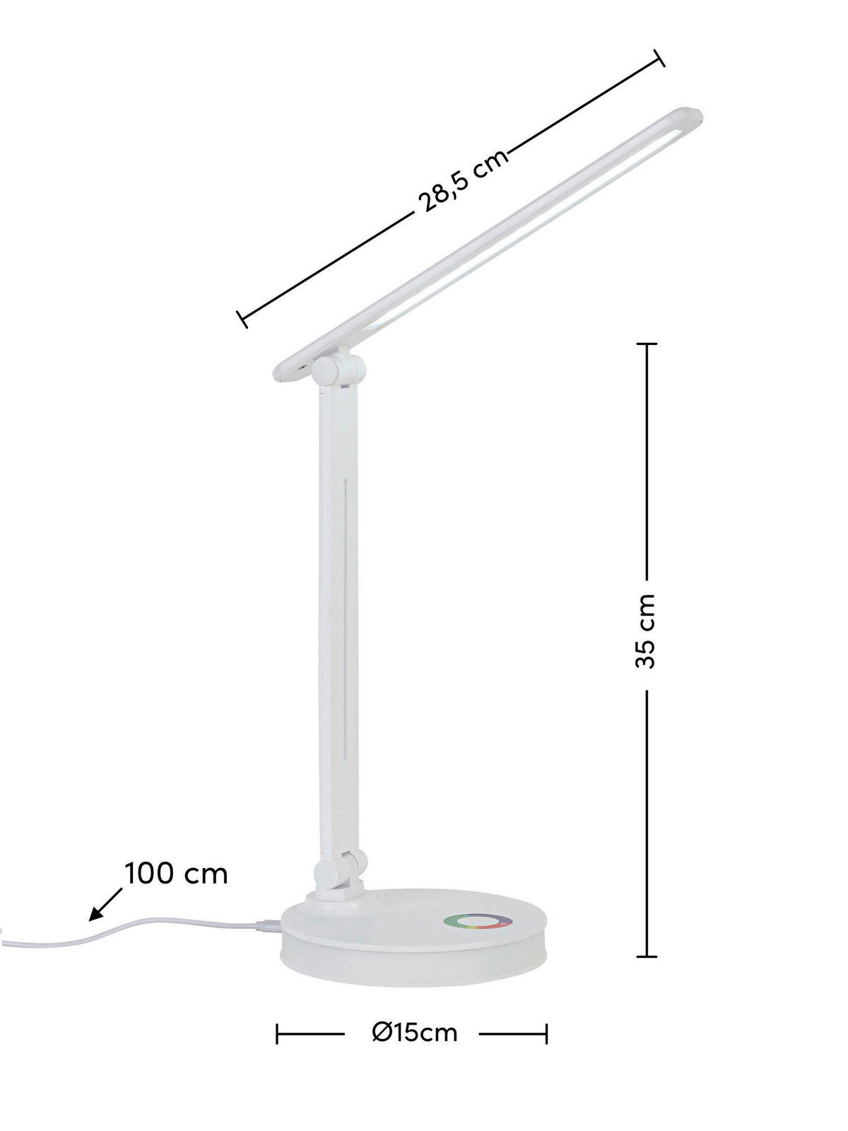 LED-SVETILKA ZA PISALNO MIZO   28,5/35/15 cm            - bela/prosojno, Basics, umetna masa (28,5/35/15cm) - Novel