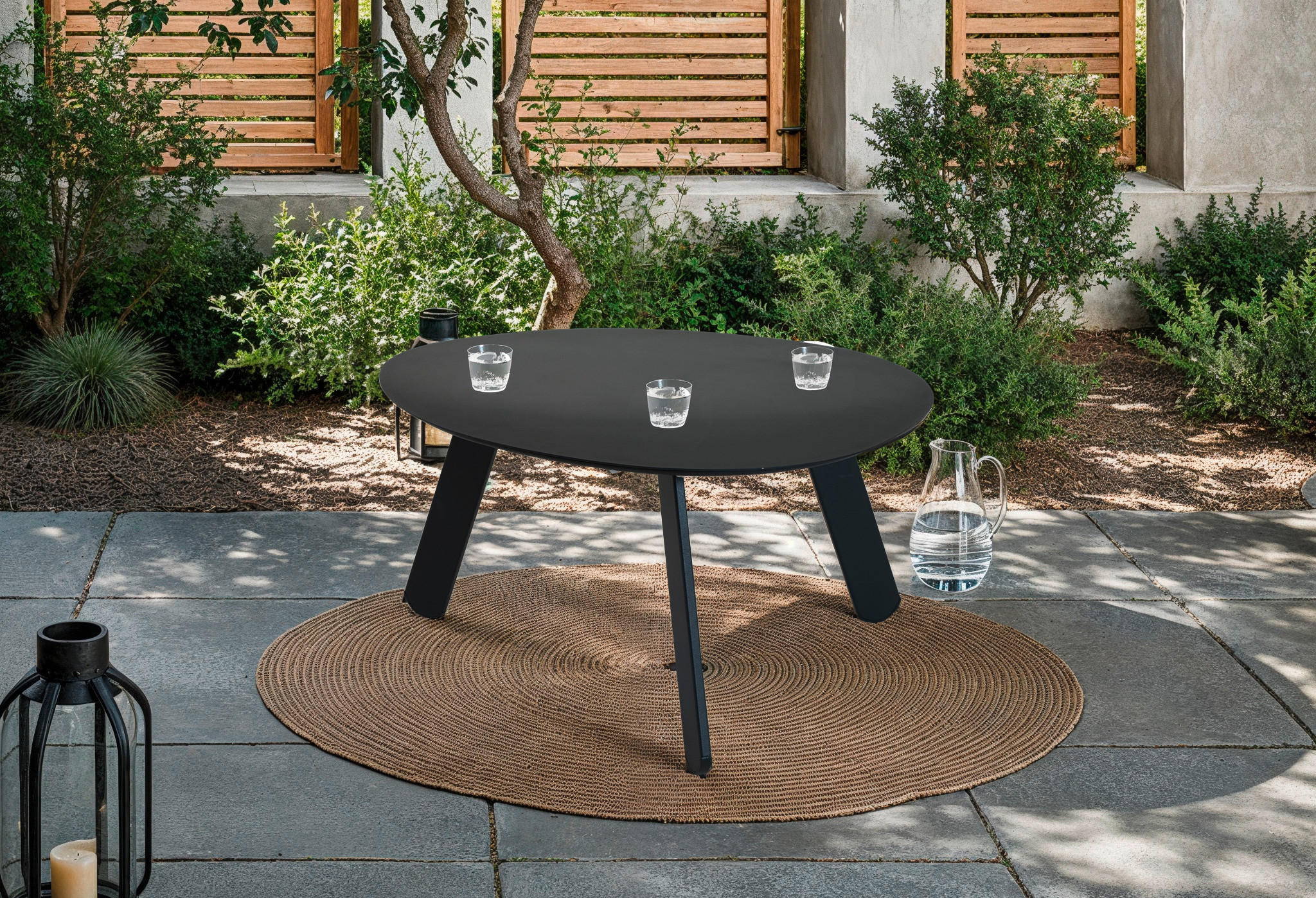 ZAHRADNÍ STOLEK, kov, 55/46/28 cm - černá, Moderní, kov (55/46/28cm) - Ambia Garden