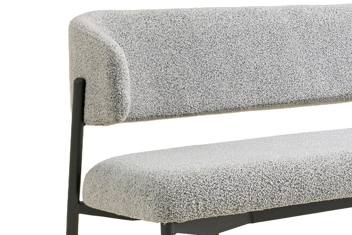 SITZBANK in Metall, Textil Grau  - Schwarz/Grau, MODERN, Textil/Metall (203/80/56cm) - Schöner Wohnen