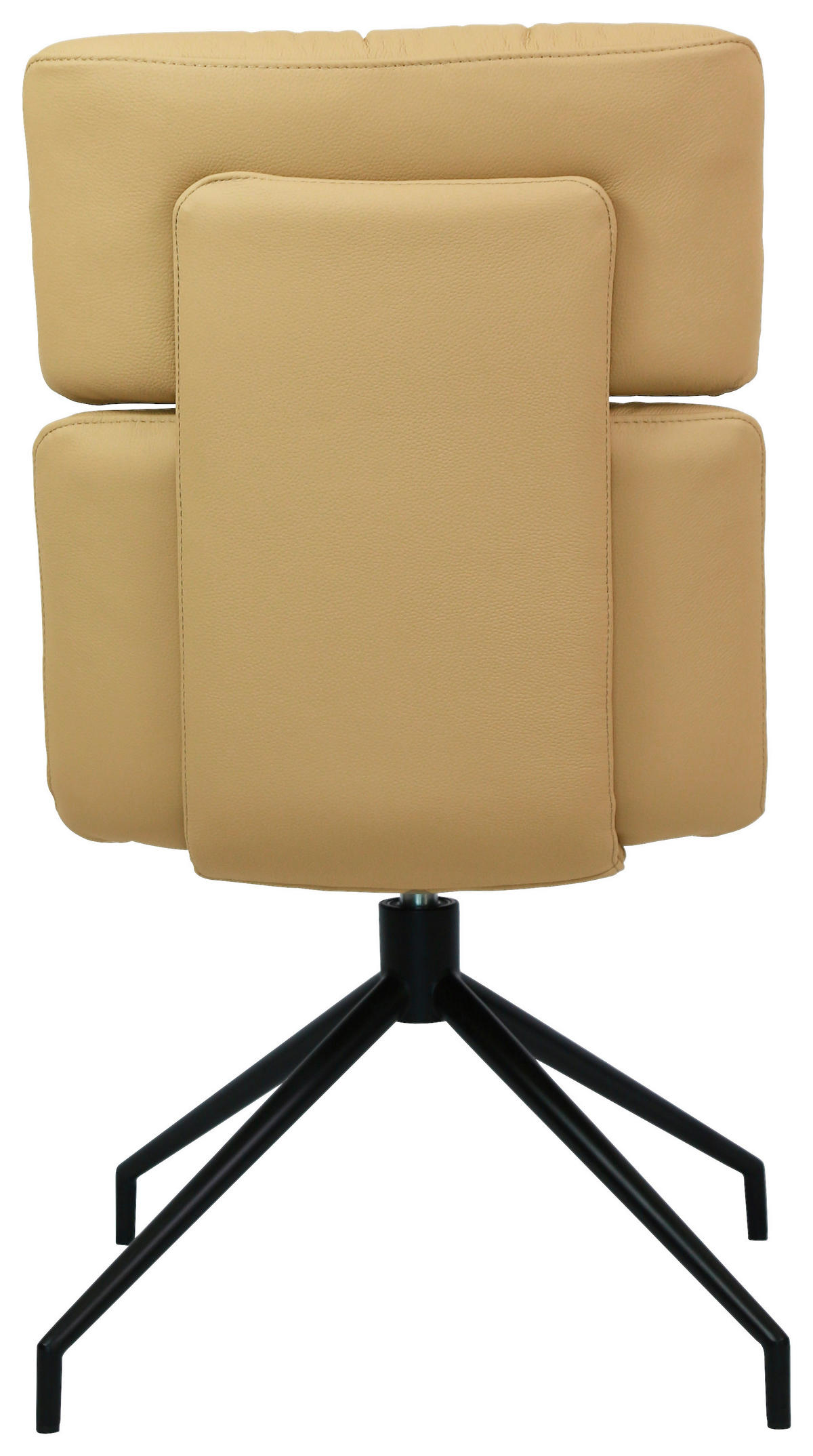 STUHL Echtleder Schwarz, Karamell  - Karamell/Schwarz, Design, Leder/Metall (50/92/64,5cm) - Dieter Knoll