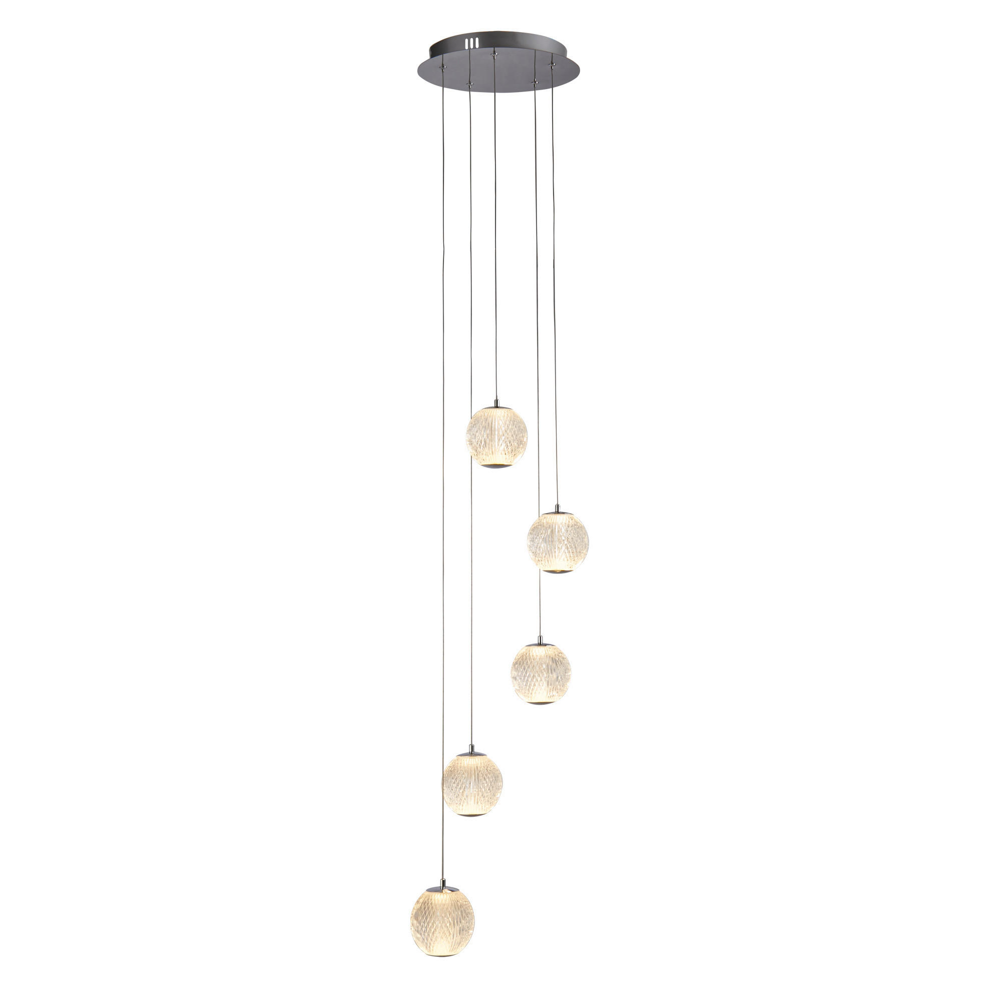 LED-PENDELLEUCHTE 30/150 cm  - Chromfarben/Transparent, Design, Kunststoff/Metall (30/150cm)