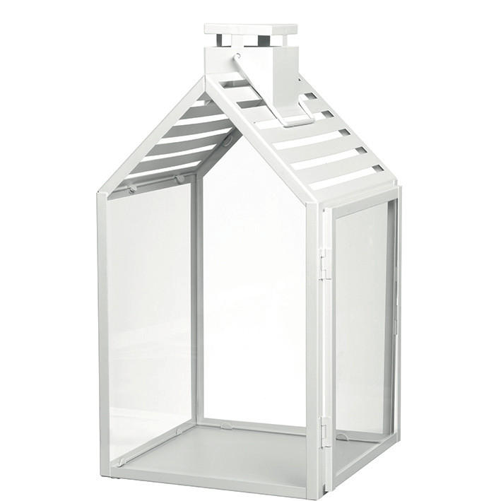 DEKORAČNÍ DŮM - bílá/průhledné, Lifestyle, kov/sklo (21,00/39,00/20,00cm) - Leonardo