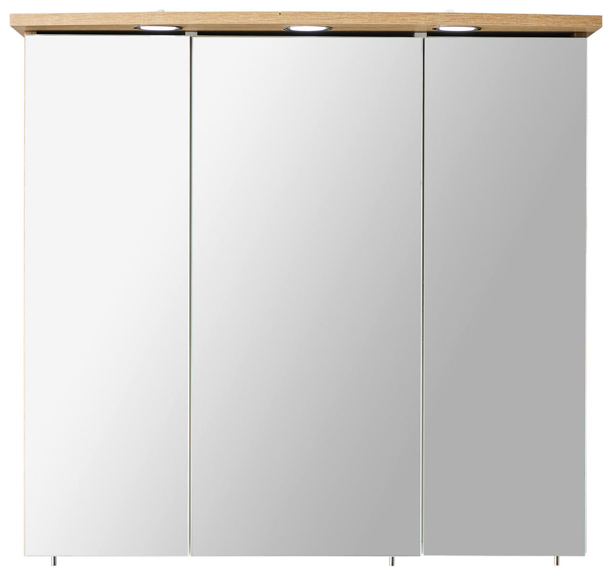 SPIEGELSCHRANK 75/72/20 cm  - Chromfarben/Eichefarben, KONVENTIONELL, Glas/Holzwerkstoff (75/72/20cm) - Xora