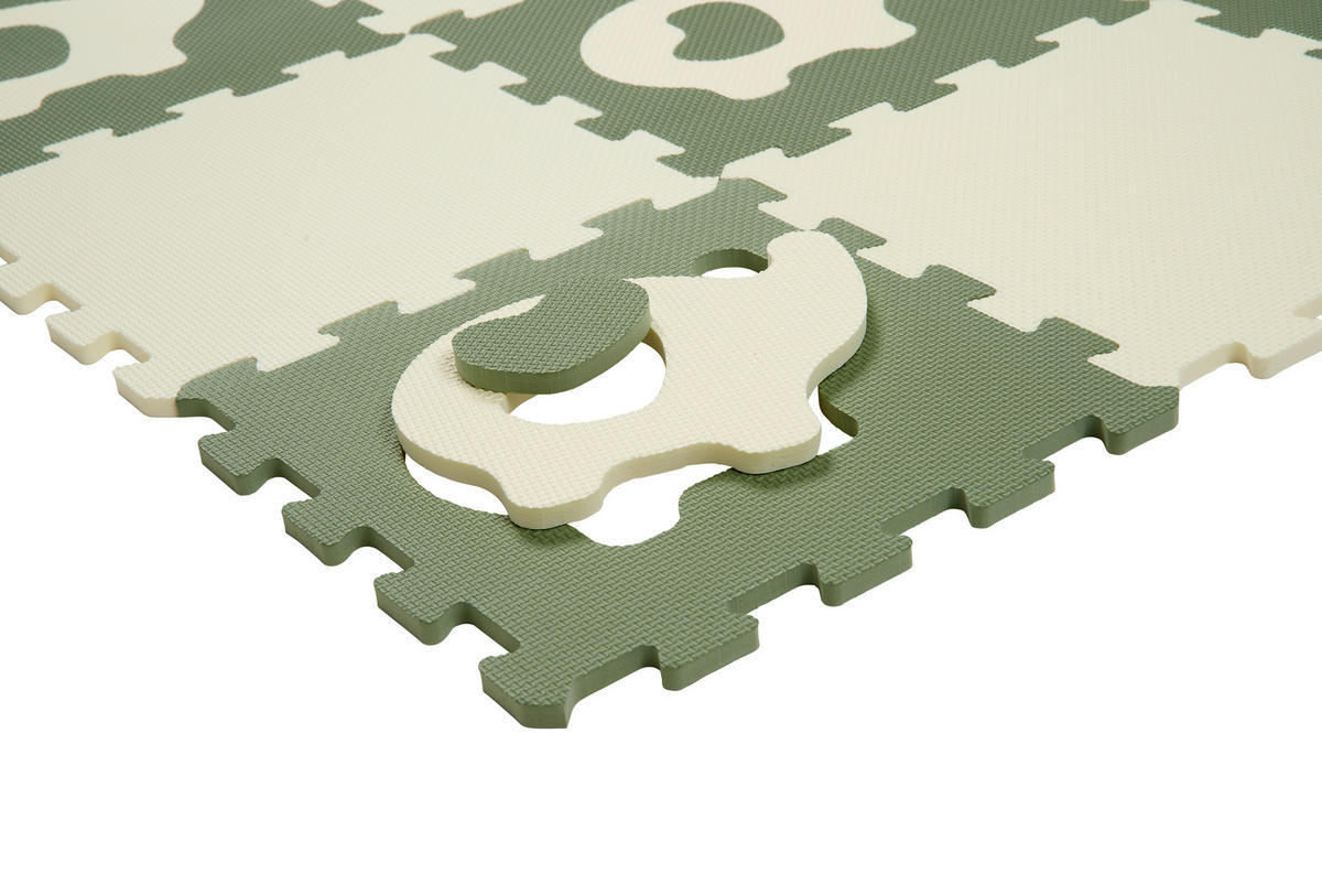 PUZZLEMATTE  - Beige/Grün, Basics, Kunststoff (30/30/1cm) - My Baby Lou