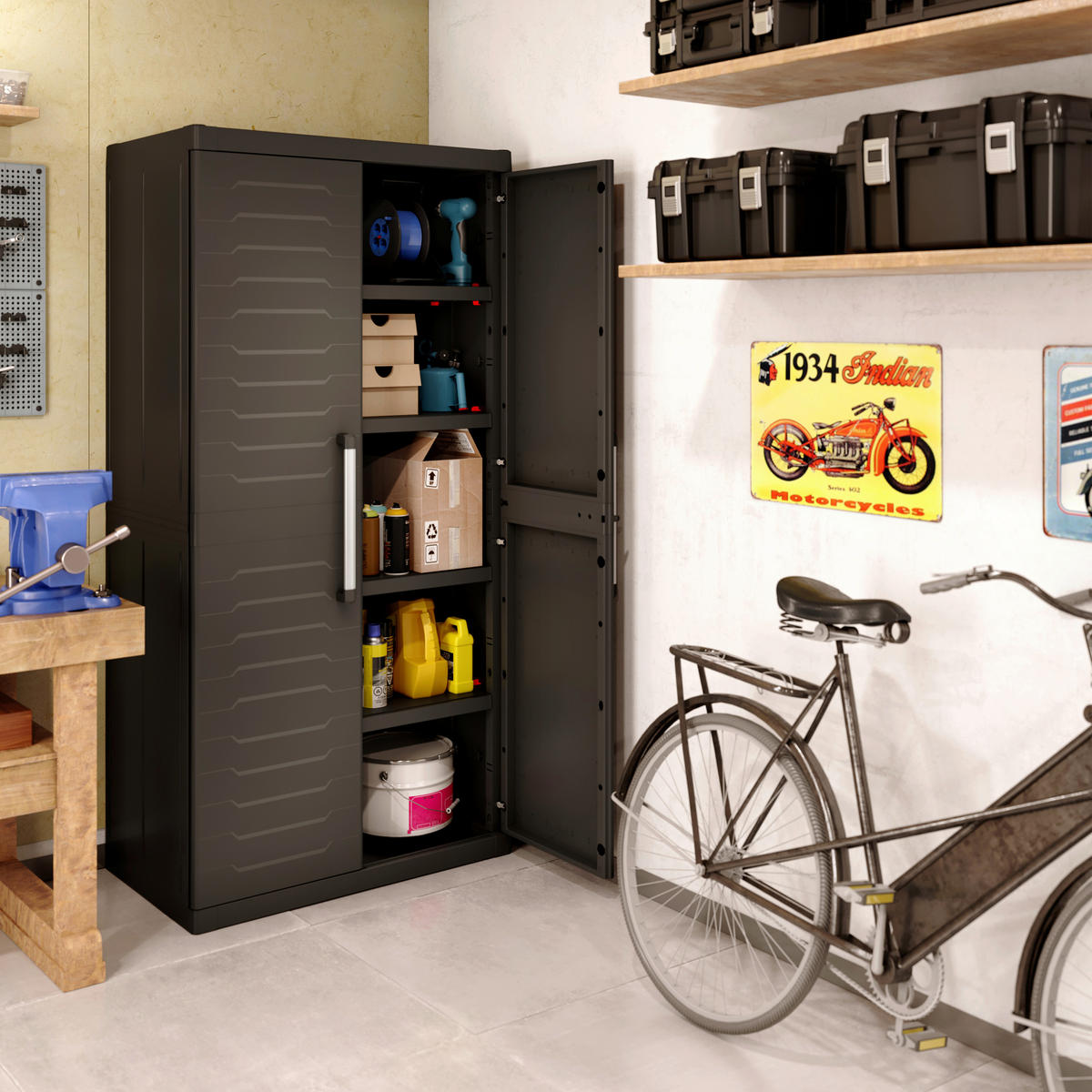 GERÄTESCHRANK 89/182/54 cm  - Schwarz, Design, Kunststoff (89/182/54cm) - Keter