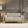 2-SITZER-SOFA Velours Beige  - Beige/Goldfarben, KONVENTIONELL, Textil/Metall (194/90/97cm) - Carryhome