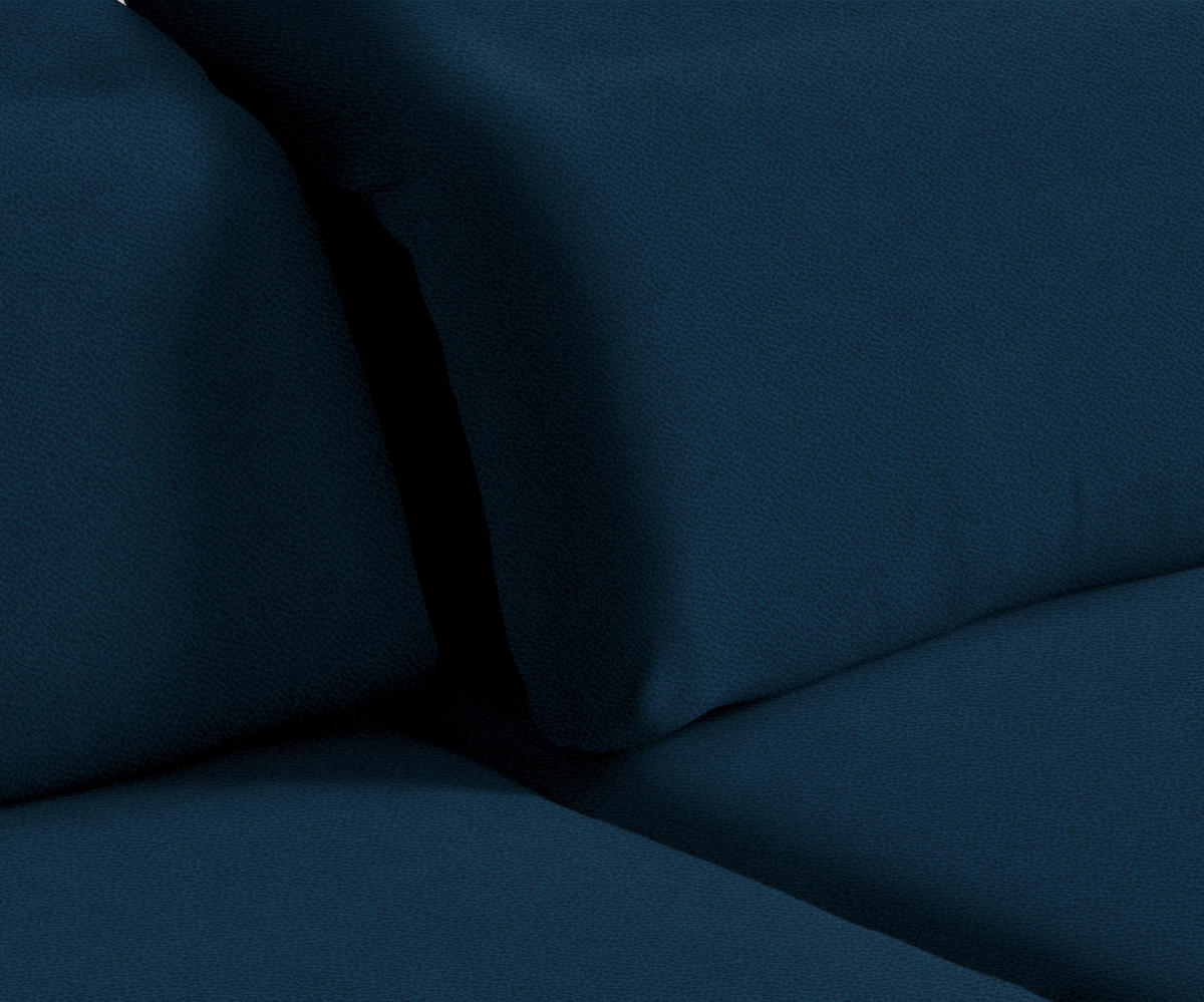 ECKSOFA in Flachgewebe Dunkelblau  - Schwarz/Dunkelblau, Design, Textil/Metall (289/180cm) - Stylife
