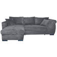 ECKSOFA  in Cord Dunkelgrau  - Dunkelgrau/Schwarz, KONVENTIONELL, Textil/Metall (168/258cm) - Carryhome