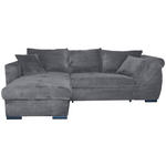 ECKSOFA in Cord Dunkelgrau  - Dunkelgrau/Schwarz, KONVENTIONELL, Textil/Metall (168/258cm) - Carryhome