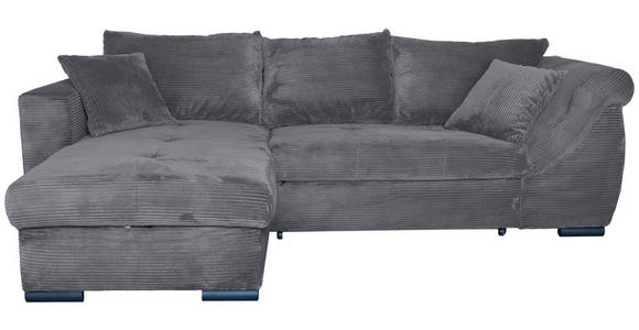 ECKSOFA  in Cord Dunkelgrau  - Dunkelgrau/Schwarz, KONVENTIONELL, Textil/Metall (168/258cm) - Carryhome